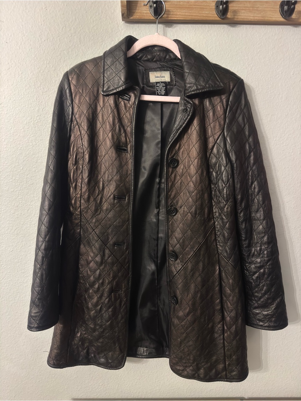 Neiman Marcus Leather Overcoat